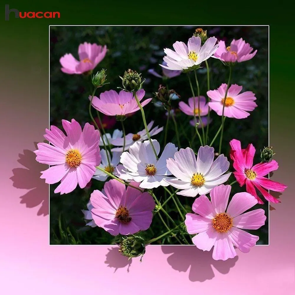

HUACAN Diamond Mosaic Flower DIY Christmas Car Full Square Drill Picture Of Rhinestone Diy Embroidery Diamond Painting Flowers