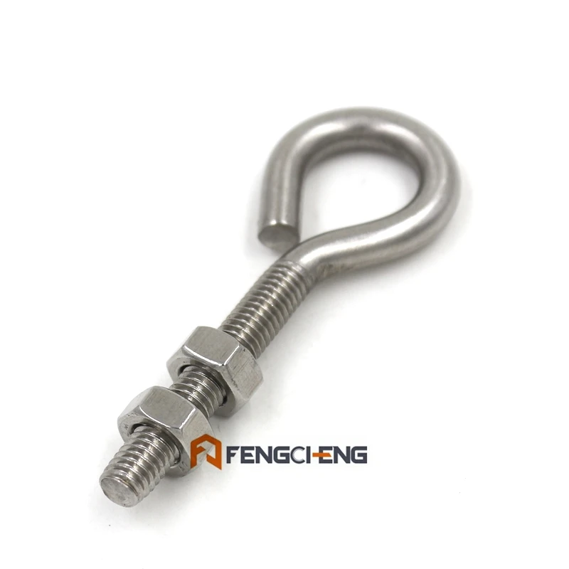 

Stainless Kettle Eyebolt for economy sight gauge, M6 x 1.5"L , with dual hex nuts