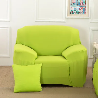 Одноцветная плотная универсальная эластичная l-образная диванная ткань housse de canape Одноместный/Два/три/четыре места - Цвет: green