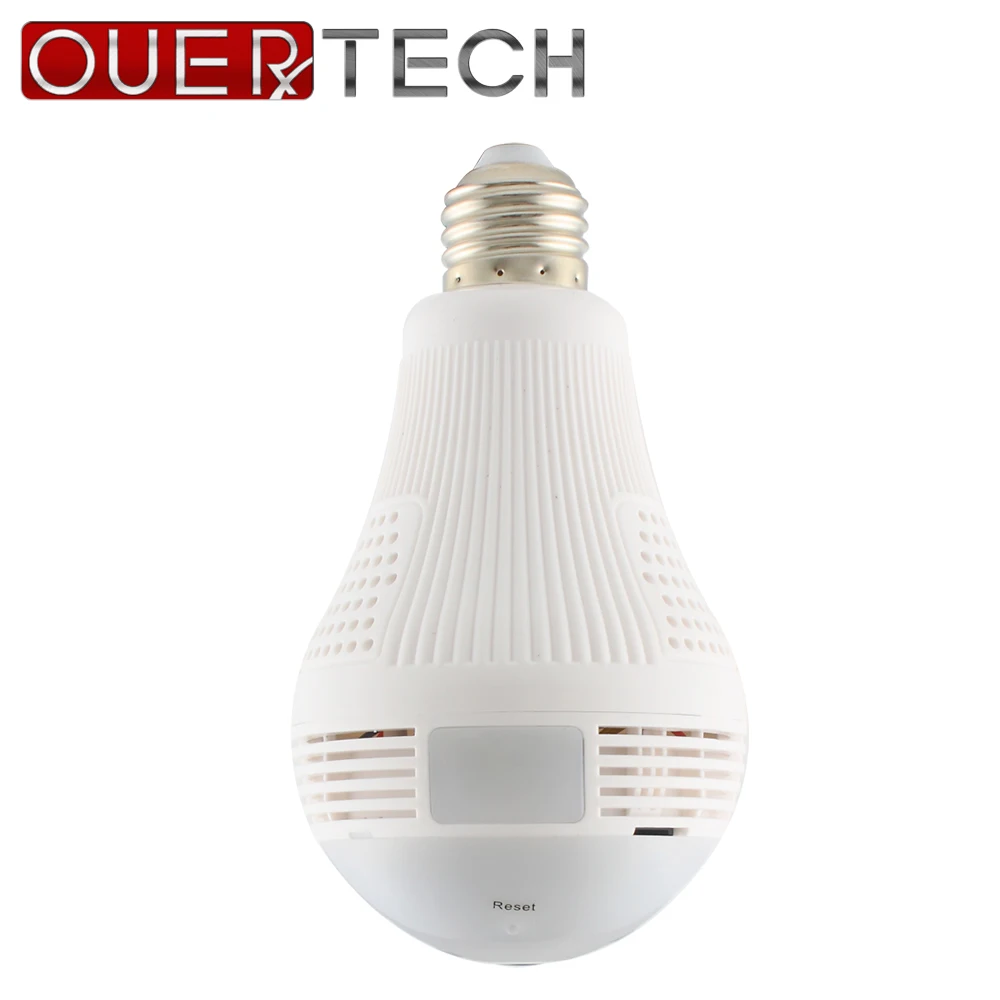 

OUERTECH 360 degree Two way audio white light bulb Panoramic 960P Full Color Wireless Smart IP Camera support 128g