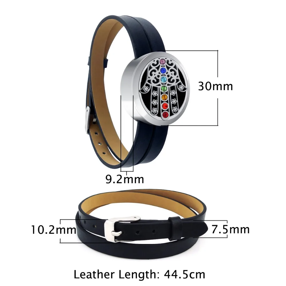 ZP-BS504-0 Diffuser Leather Locket Bracelet-3