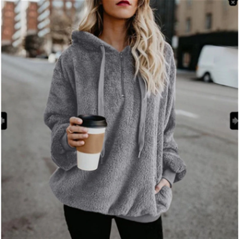 Sudaderas PANA mujer de e invierno 2018, sudaderas holgadas mullidas con chaqueta con capucha cálida para mujer, abrigo, sudadera|Sudaderas capucha y sudaderas| - AliExpress
