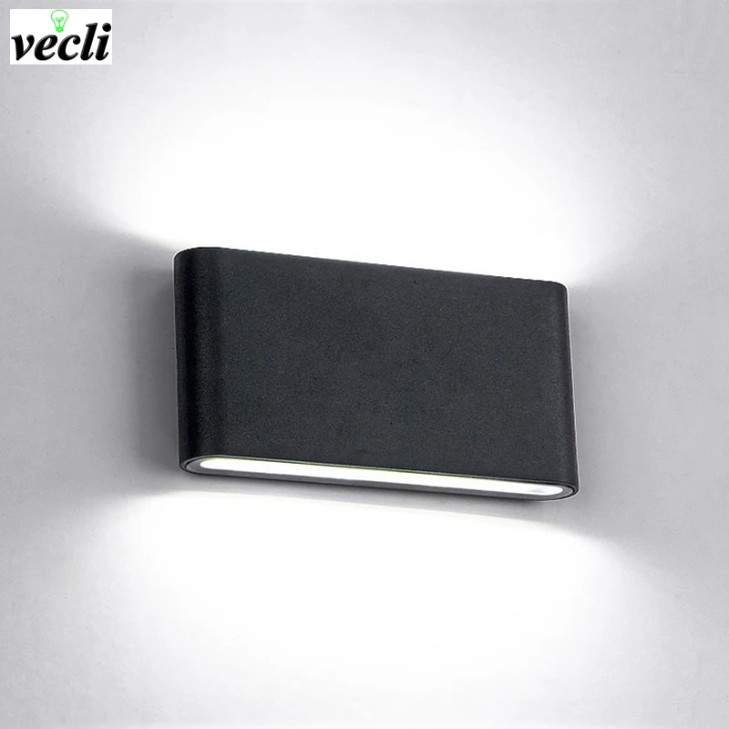 

LED wall lamp rectangular up and down lighting bedroom indoor wall lamp,courtyard outdoor waterproof wall bracket lights 12w