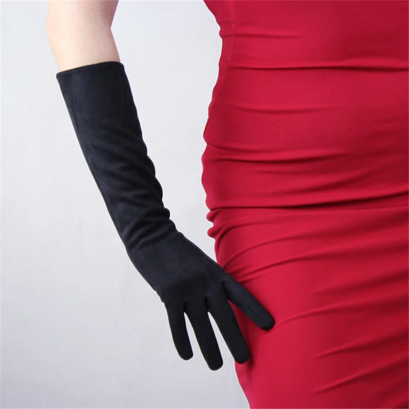 Лидер продаж замшевые перчатки черные матовые шлифования замши моделирование кожа без подкладкой женские модели в длинная куртка с
