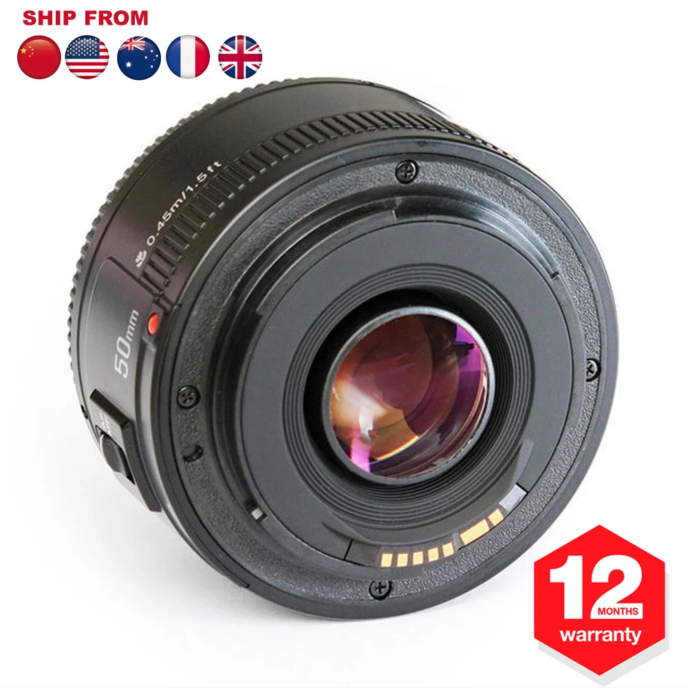 

YONGNUO YN 50mm Lens fixed focus lens F/1.8 AF/MF lens Large Aperture Auto Focus Lens For Canon EOS EF Mount DSLR Camera