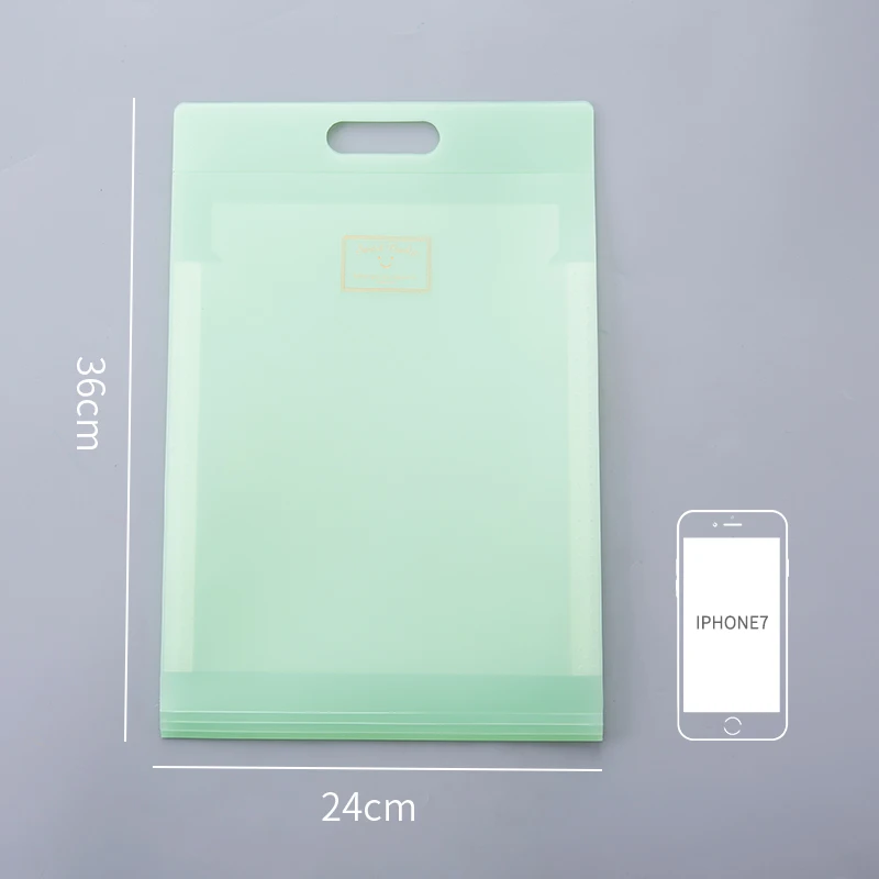 1 шт. Корейская Вертикальная папка для файлов пластиковая прозрачная Вертикальная А4 книжная клипса многослойная тестовая бумажная сумка для подачи продуктов - Цвет: Светло-зеленый