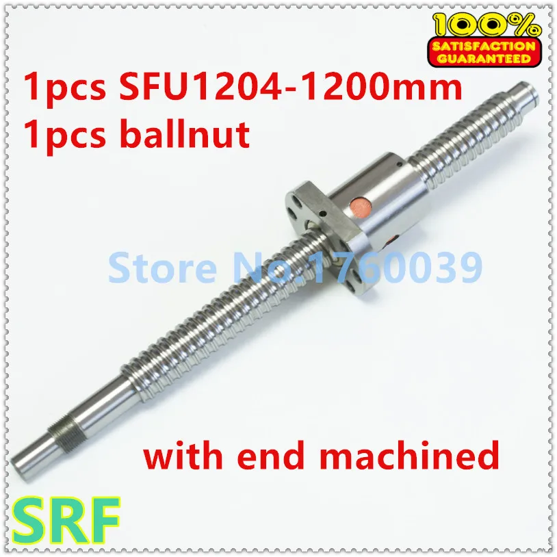 

1pcs 12mm Ball Leading screw SFU1204-L1200MM+1pc RM 1204 Ballscrew Ballnut for BK / BF10 standard end machined CNC Parts