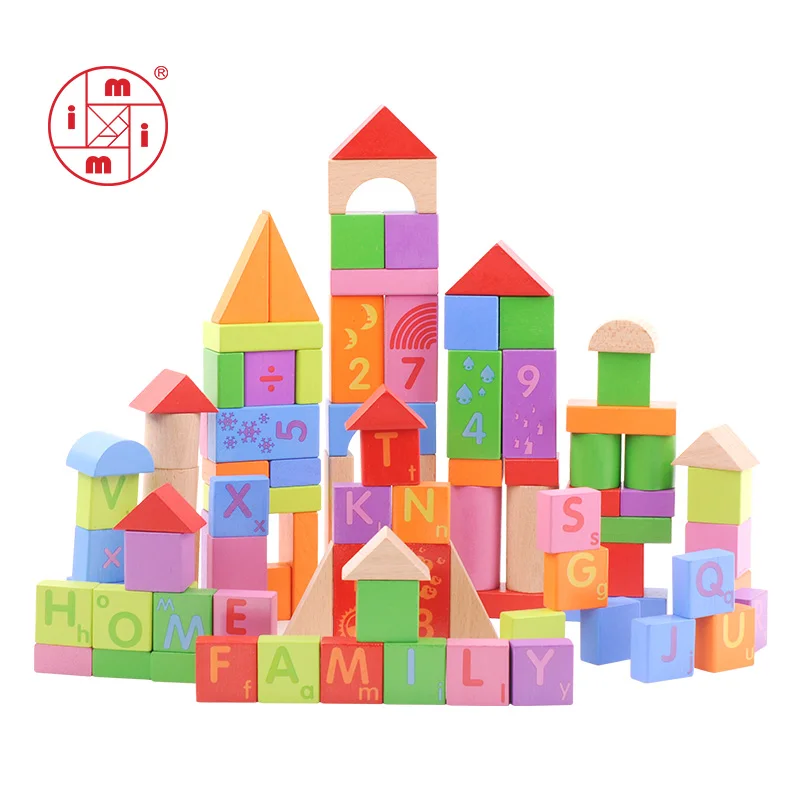 ROBUD Building Blocks for Toddlers 1-3 Wooden Blocks 60pcs Educational Preschool Learning Toys Kids Building Blocks 