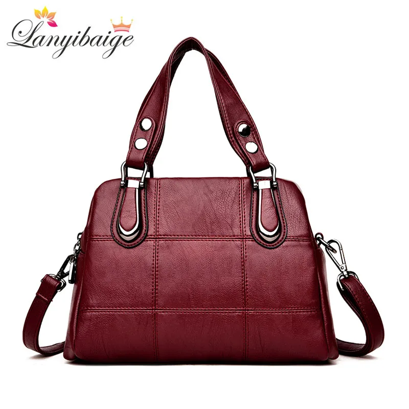 

LANYIBAIGE High Quality Leather Women Handbag Brand Large Capacity Female Bag Lady Shoulder Messenger Bag Girl Casual Bag S