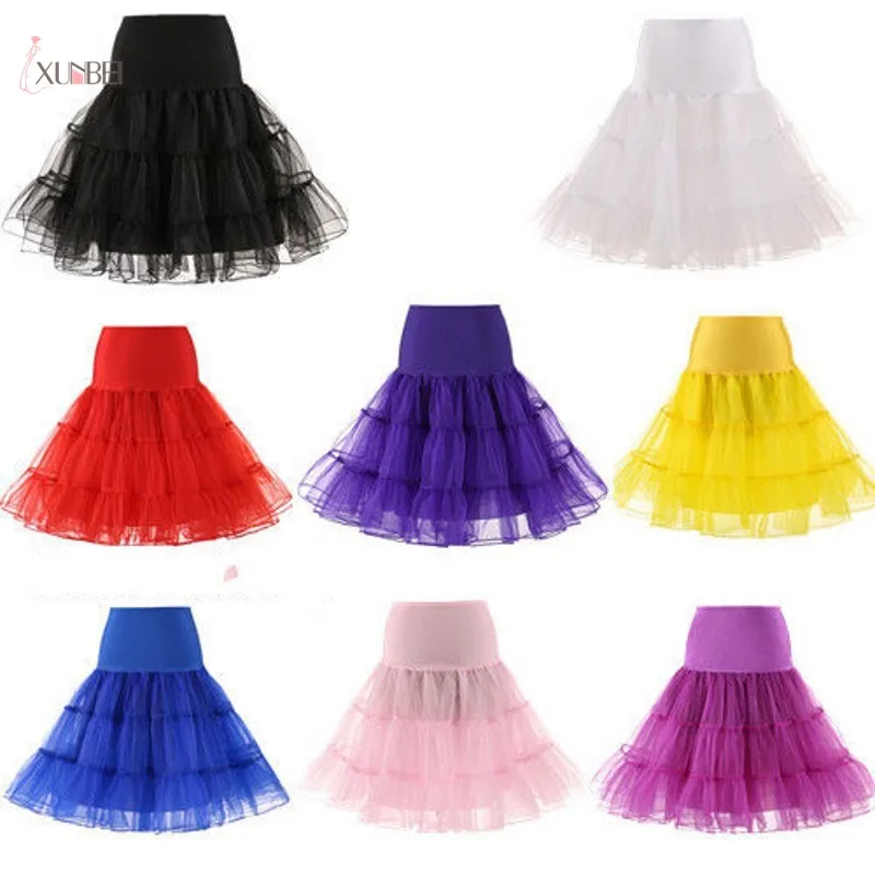 

Retro Woman Wedding Bridal Petticoat Crinoline Short Tulle Skirt Underskirt Rockabilly Tutu Wedding Accessories Jupon Mariage