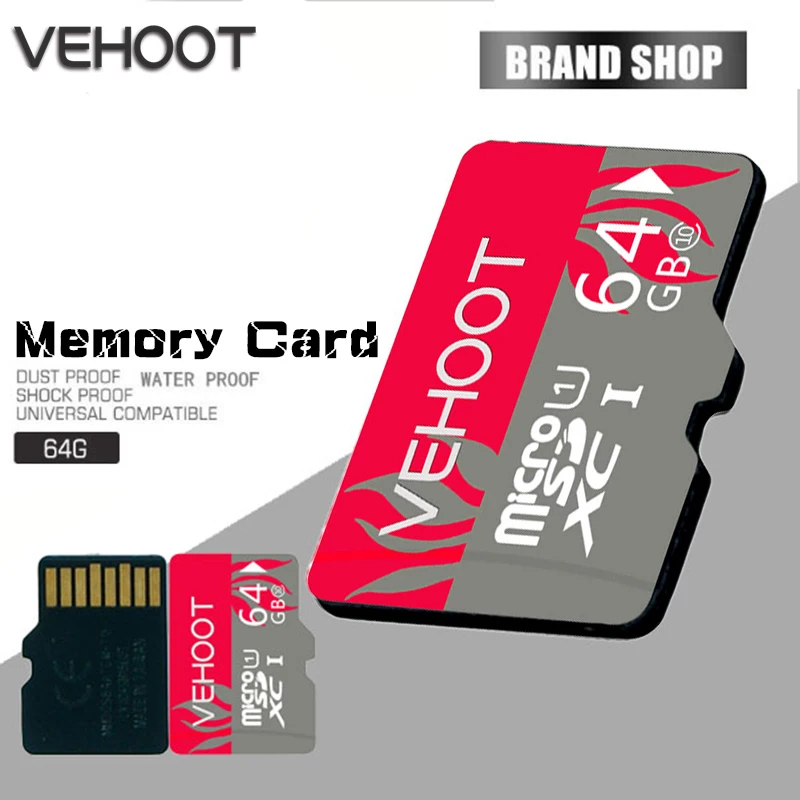 VEHOOT V01 micro sd 64 ГБ SDXC card Класс Class10 UHS-1 kaart Карты Памяти Флэш-Память картао де memoria карт