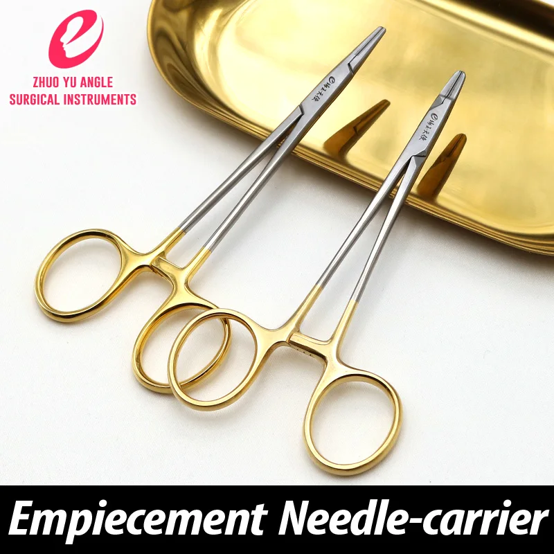 

Needle holder with gold handle insert needle holder double eyelid pliers cosmetic plastic embedding instrument