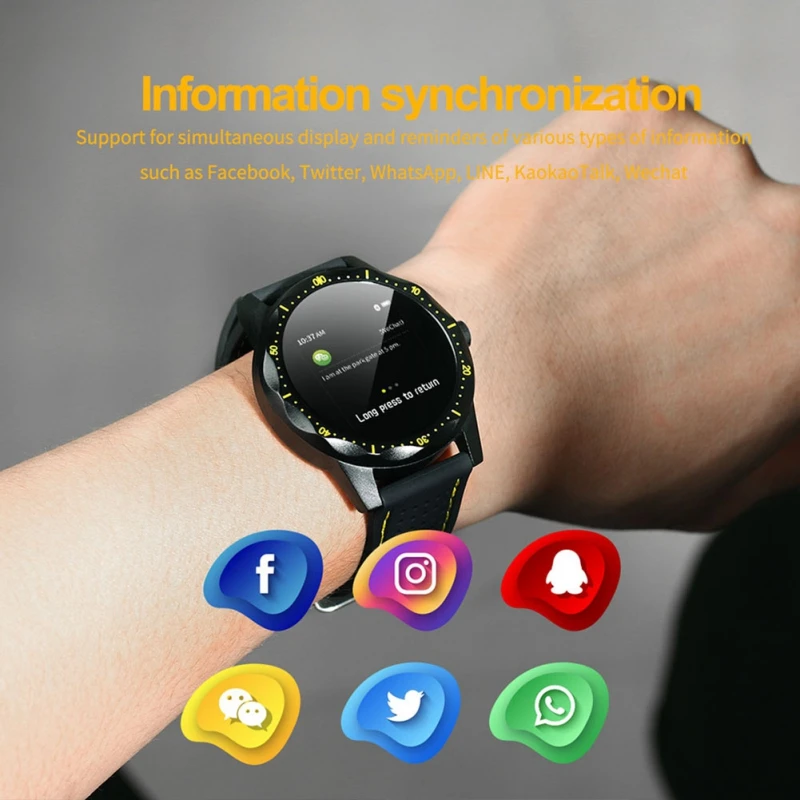 Трекер фитнес Смарт-часы мужские IP68 Водонепроницаемый трекер активности Smartwatch часы с полями для Android iPhone IOS Телефон