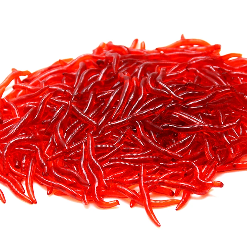 

26g 3.5cm 100pcs/Lot Small Red Earthworm Soft Lure Fishing Tenebrio Molitor Artificial Bait Weever Soft Fishing Lure Worm
