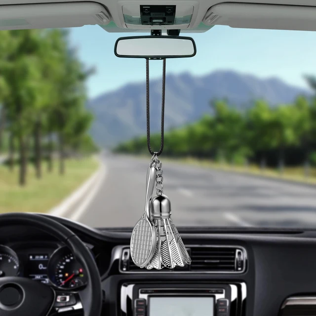 Car Pendant Cute Zinc Alloy Badminton Rear View Mirror Hanging