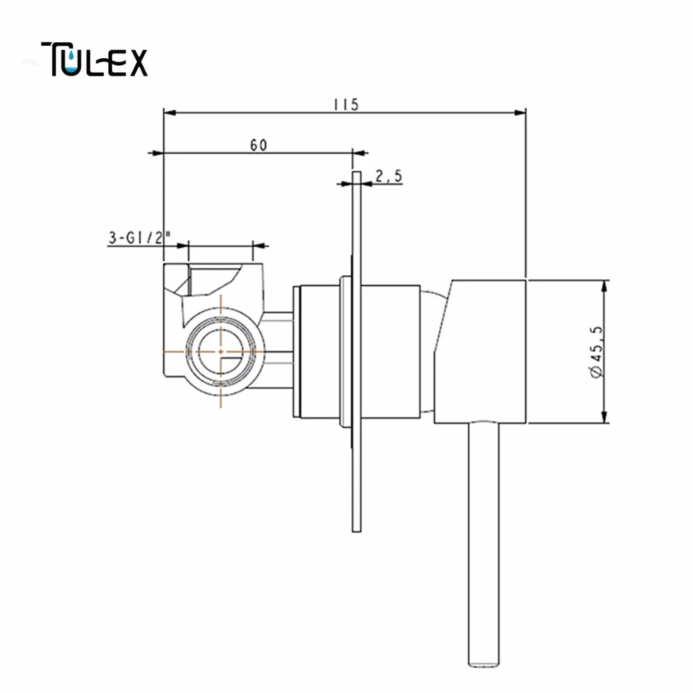 TULEX, скрытый смеситель для душа, настенный клапан, горячая и холодная вода, смеситель для душа, латунный смеситель для душа для ванной комнаты