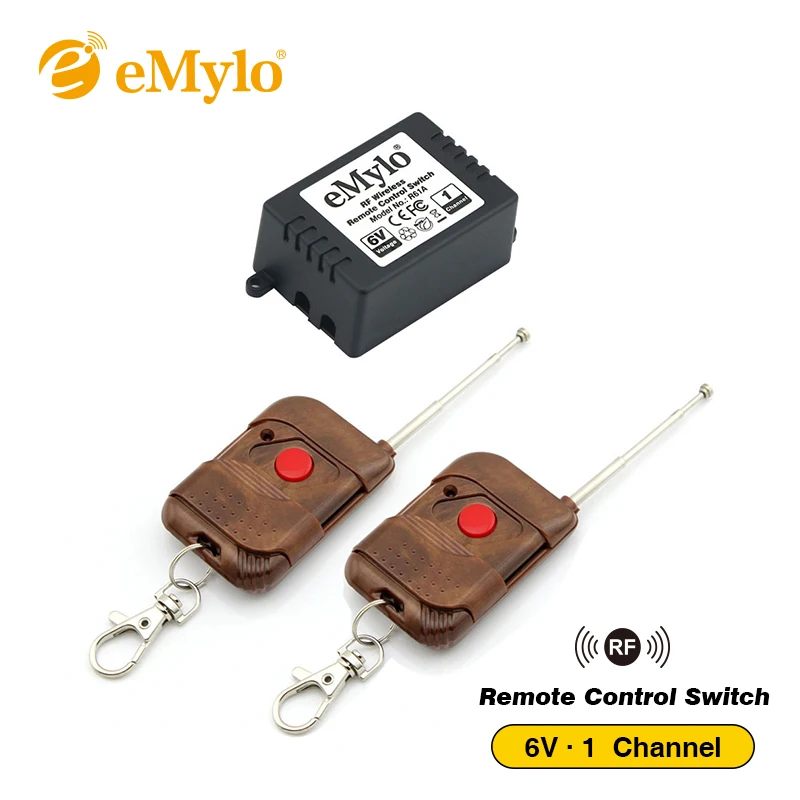 

eMylo 2018 DC5V/6V Wireless Learning Switch, Remote Control Light Switch 433Mhz Peach ColorType Transmitter 1-Channel One Relay