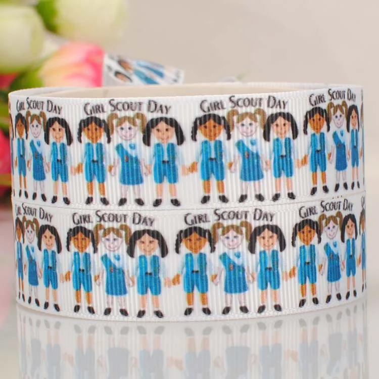 7/8 &quot22 мм живой Скаут Девушка Лента печатная grosgrain печенья ленты банты и