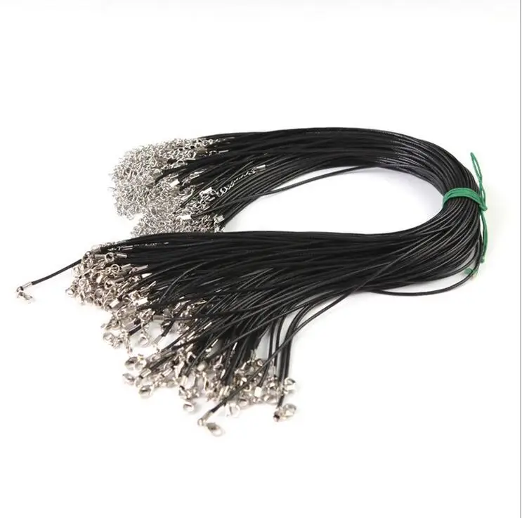 

F&U 1pack 10pcs/lot 45cm Rubber 2mm String Strap Pendant Necklace Cords Chains With Clasp Collocation For Beads Choker DIY