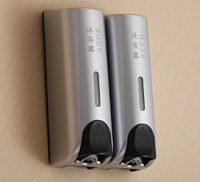 

Wall mounted bathroom ABS 2X350 ML Grey Hotel Hand Liquid Soap Dispensers/kitchen Double soap dispenser Shampoo Holder