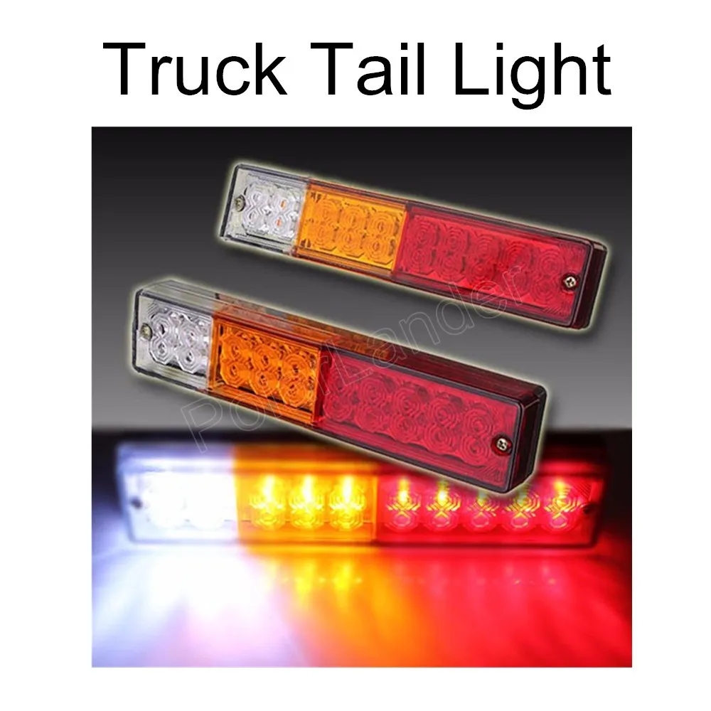 2PCS 24V Trailer Truck LED Tail Light Lamp Yacht Car Trailer 20LEDS