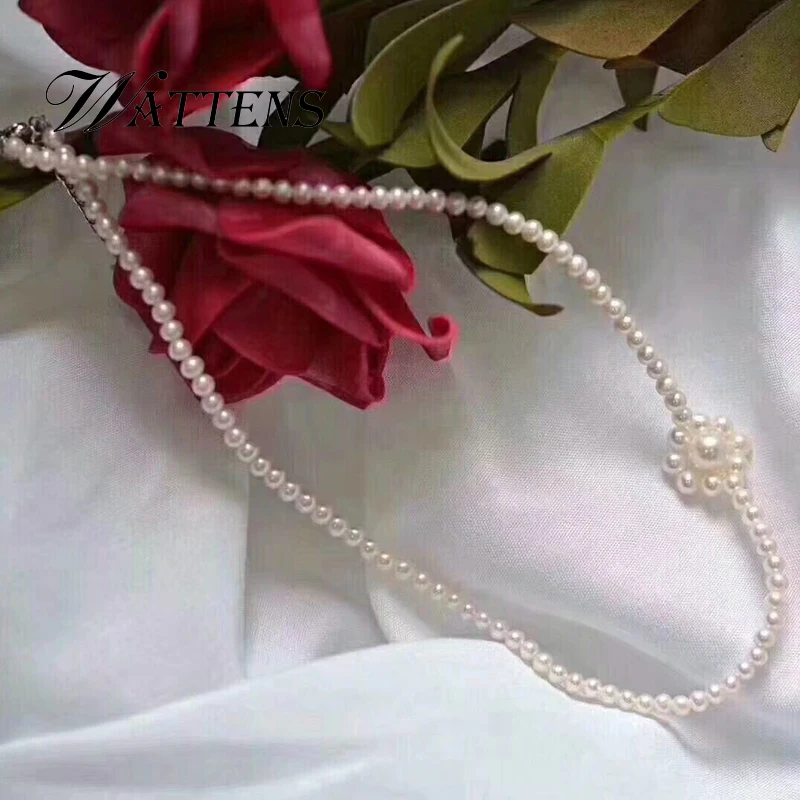 

Pearl Jewelry Natural Freshwater Pearl Necklace for Women 925 Sterling Silver Buttons Fashion Wedding Party Birthday Accessories