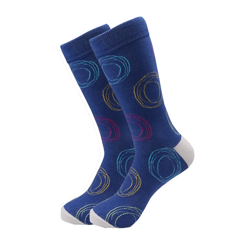Мужские повседневные носки из чесаного хлопка в морском стиле Харадзюку, в стиле хип-хоп, цветные забавные зимние носки - Цвет: Черный