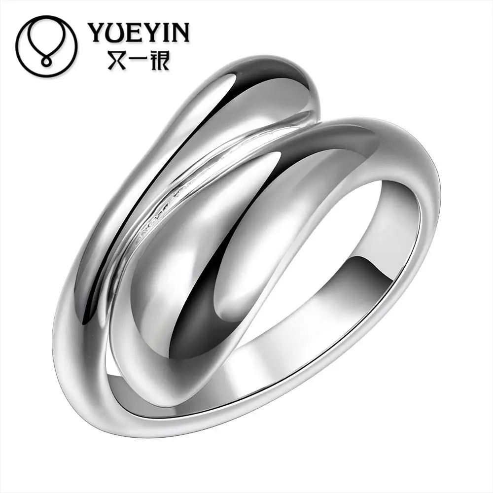 

Wholesale silver plated wedding rings for women engagement Bridal jewelry anel feminino minimalistic Super Offer
