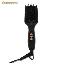 Queenme Ionic щетка для выпрямления волос ЖК-дисплей керамический турмалин Электрический Выпрямитель для волос щетка плоский железный инструмент для укладки