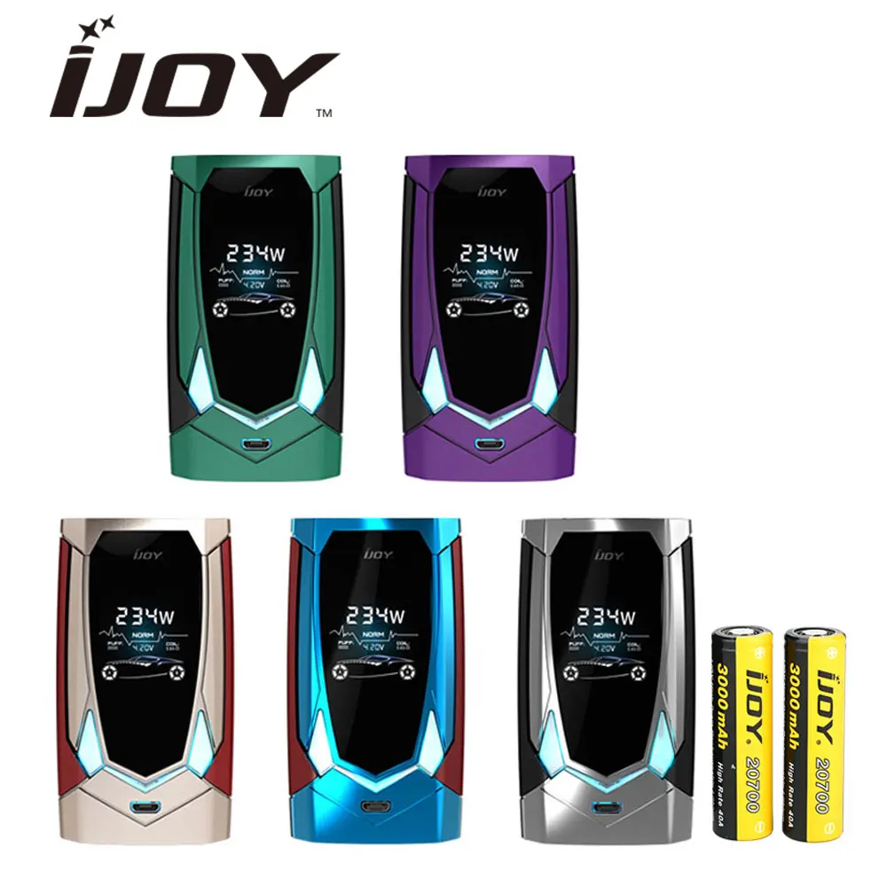 

100% Original IJOY Avenger 270 234W 6000mAh English Voice Control TC Box MOD with Adjustable RBG LED Button Light for 30mm Tank
