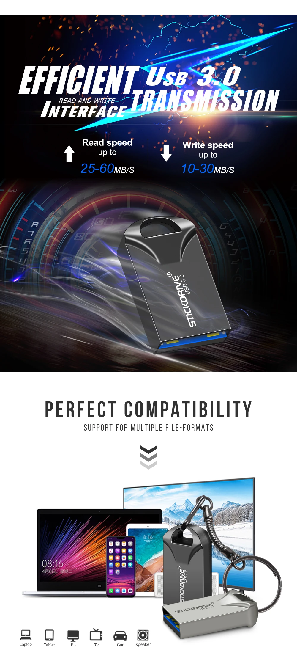 A+ speed USB 3,0, металлический флеш-накопитель, 16 ГБ, 32 ГБ, 64 ГБ, 128 ГБ, флешка, брелок, USB карта памяти, флеш-накопитель, диск, высокая скорость, USB3.0