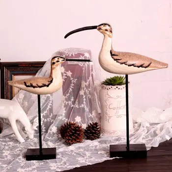 

Mediterranean style Couples narrow bird High-end home decoration Wooden crafts Wood Craft Bird 2pcs/set