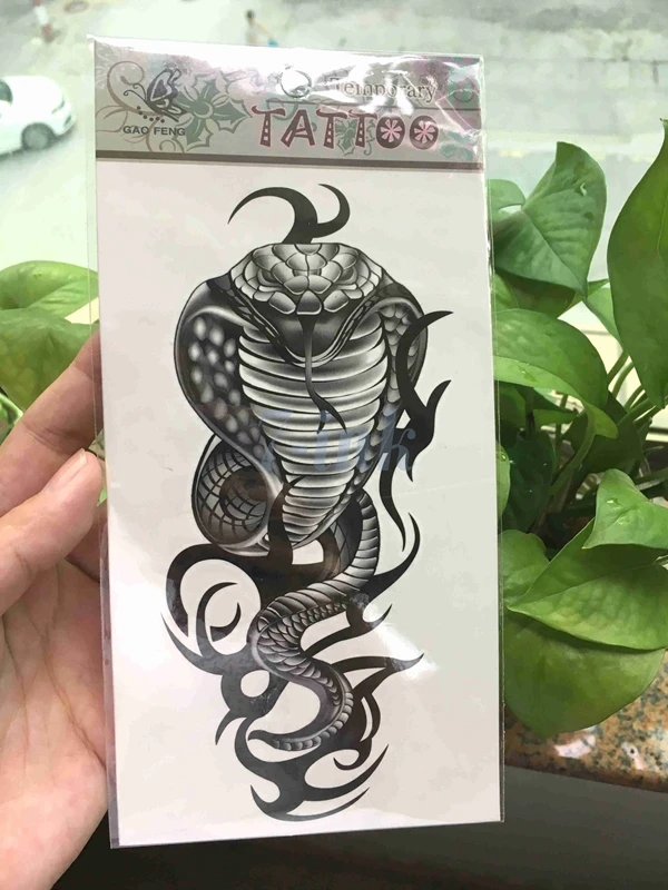 

5 designs Art Waterproof Temporary Tattoo sticker big size snake tattoo Water Transfer fake tatoo for men women 20*10cm