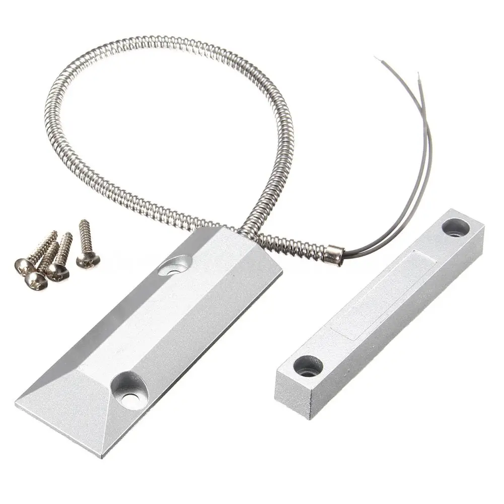 

MOOL 2Pcs Alarm Magnetic Reed Switch Detector Sensor Roller Shutter Garage Door