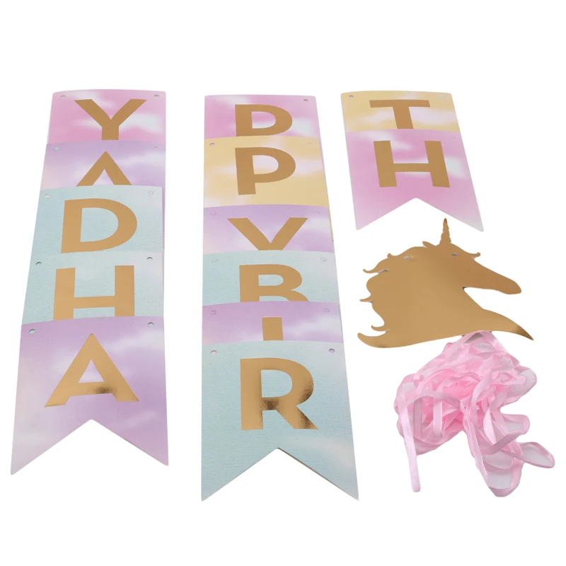 Золотой Единорог одноразовые принадлежности для дня рождения набор Babyshower
