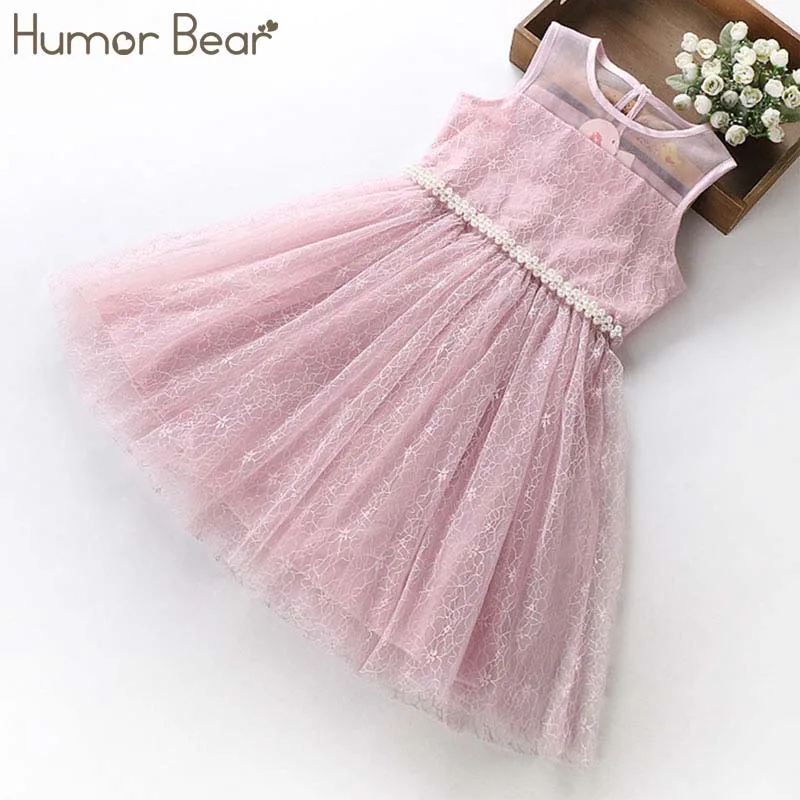 

Humor Bear princess Dress 2019 NEW Baby Girls Dress Party Flower Girl Christening Wedding Party Pageant Dress kids clothing