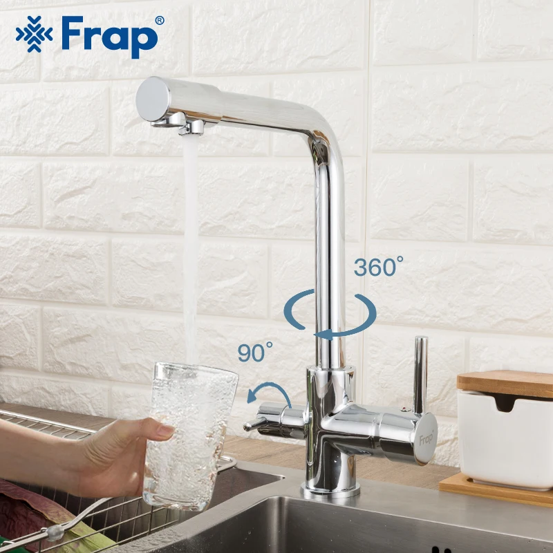  Frap Kitchen Faucets Deck Mounted Mixer Tap 360 Rotation with Water Purification Features Mixer Tap - 33017396954