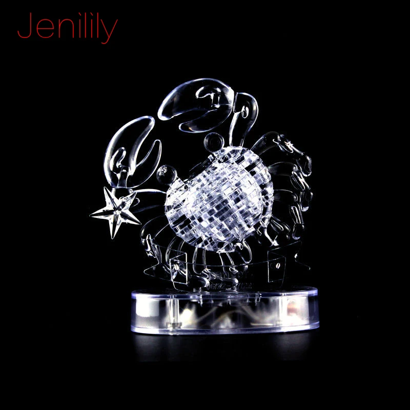 Jenilily DIY Забавный Краб 3D Хрустальные пазлы с цветными огнями 41 шт дети взрослые