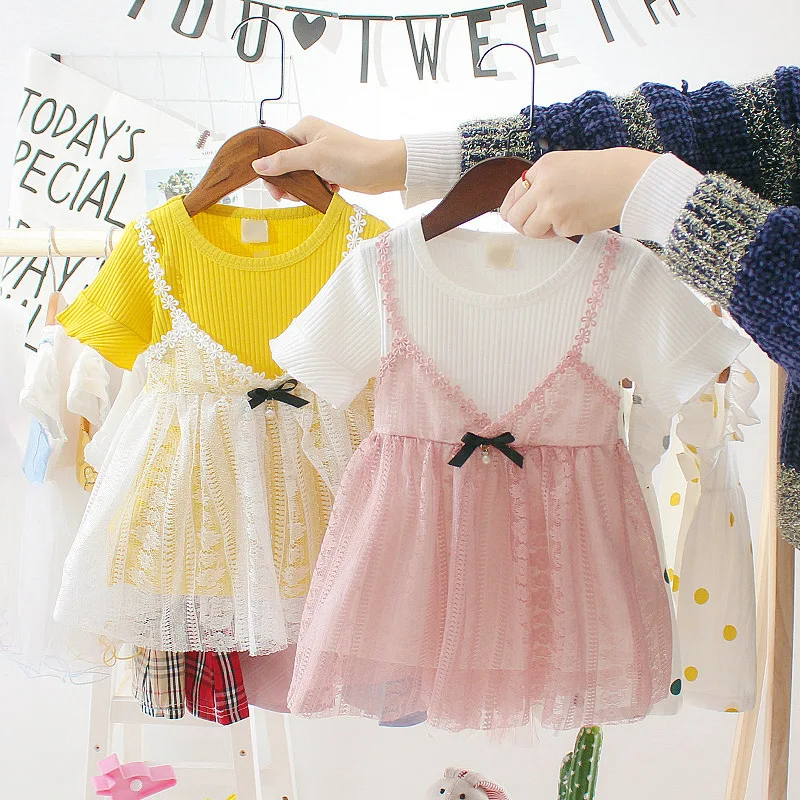 

2019 Casual Summer Baby Girl Dress Cotton Print Floral Bow Infant Girl Dresses Toddler Baby Girl Clothes