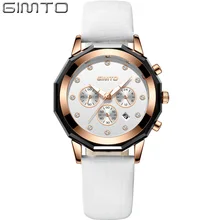 GIMTO Chronograph Sport Watch Rhinestone Clock Women Watches Luxury Brand Stopwatch Leather Waterproof Woman Watch 2018 Calendar GIMTO Chronograph Sport Watch Rhinestone Clock Women Watches Luxury Brand Stopwatch Leather Waterproof Woman Watch 2018 Calendar