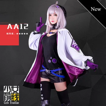 

Anime! Girls' Frontline AA12 Battle Suit Gothic Uniform Cosplay Costume Dailydress Sports Coat Slim Vest Outfit Free Shipping