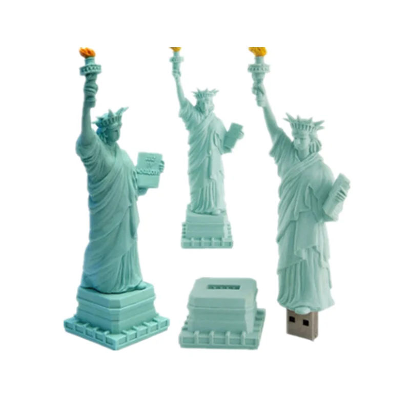 

Creative Cartoon Usb Flash Drive 32GB 64G 128G Pen Drive Eiffel Tower Statue Of Liberty Shape Flash Disk 4G Pendrive Thumbdrives