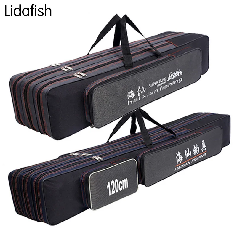 

2020 new nylon double-layer multi-purpose fishing gear package pole package two-layer fishing bag fishing rod trackle package G4