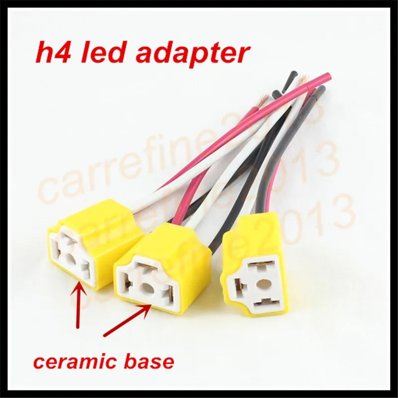 2 шт. h4 9003 HB2 керамическая светодиодная лампа, держатель для автомобильных фар, противотуманных фар, h4, косичка, жгут проводов для светодиодных фар, держатель разъема