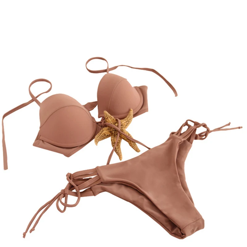 

SAMEGAME 2019 New Sexy Bikini Swimsuit Vintage Push Up Swimwear Women Brazilian Style Beach Bathing Suit Swimwear Biquni Set