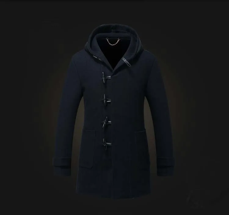 Бренд, новинка, длинное шерстяное пальто для мужчин, шерсть и смесь, зимнее мужское пальто, модное мужское пальто, куртка