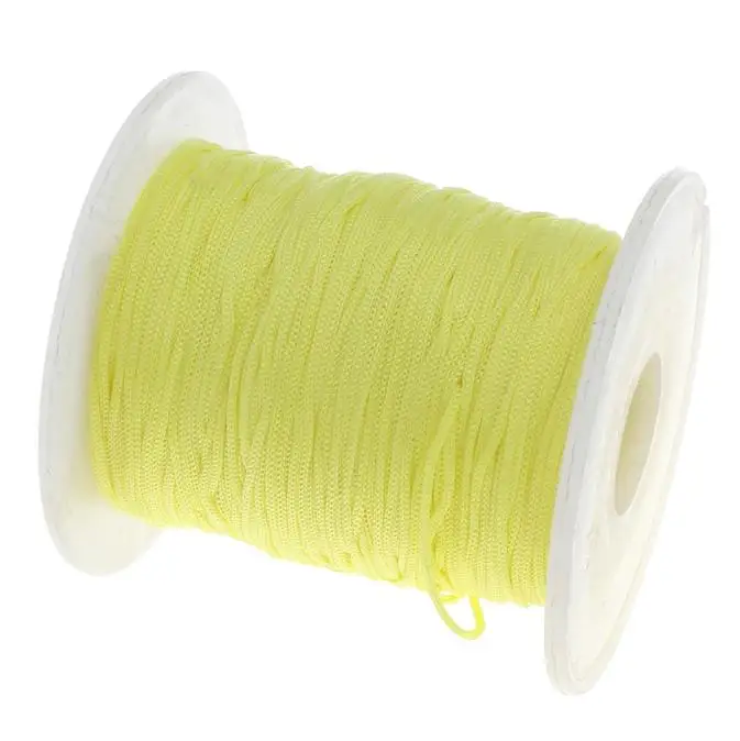 80 м/катушка 1 мм Разноцветные нейлоновые черные китайские узлы шнур макраме плетеные поделки из бисера Европейская нить - Цвет: yellow