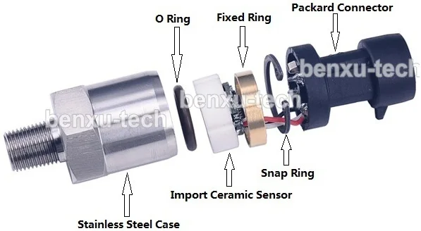 Pressure Transducer Sensor G1/4 0.5 To 4.5V Output Pressure Transducer Sender Sensor For Oil 5 To 12v 16mpa