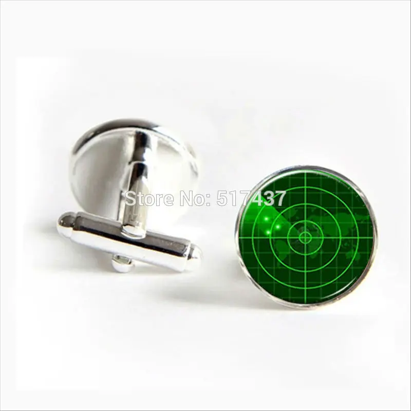 

J-384 wholesale Radar Screen Cufflinks Navy Ship Radar Cuff link Men Cufflinks High Quality