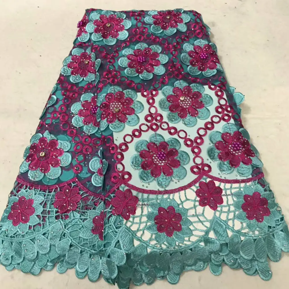 

High Quality Mesh Beaded Nigerian Lace Fabrics Latest Applique African Lace Fabric Guipure Bride French Lace Fabric E88110921S